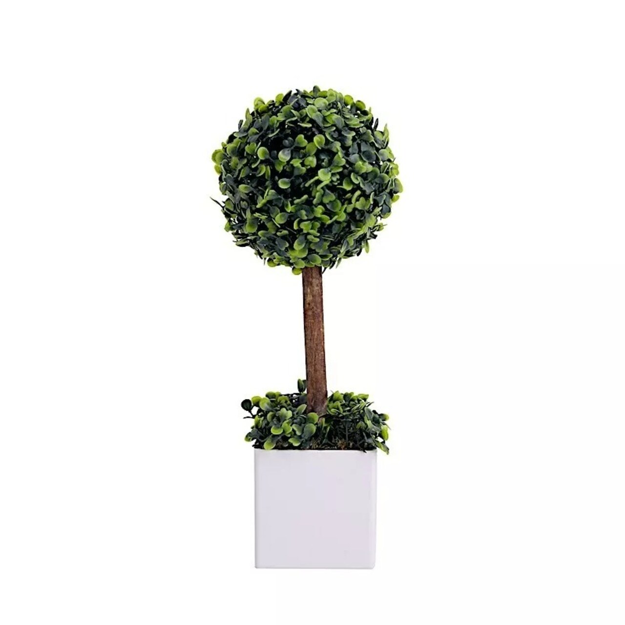 Green 16" ARTIFICIAL Mini Boxwood Ball Topiary Tree White PLANTER POT Party Home